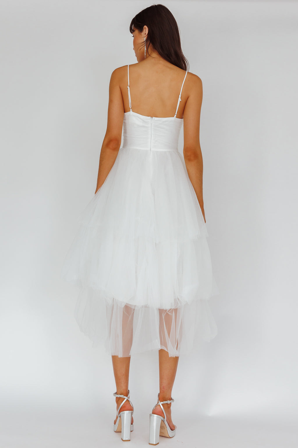 Seraphina Rose Bodice Tulle Midi Dress White by Selfie Leslie Australia