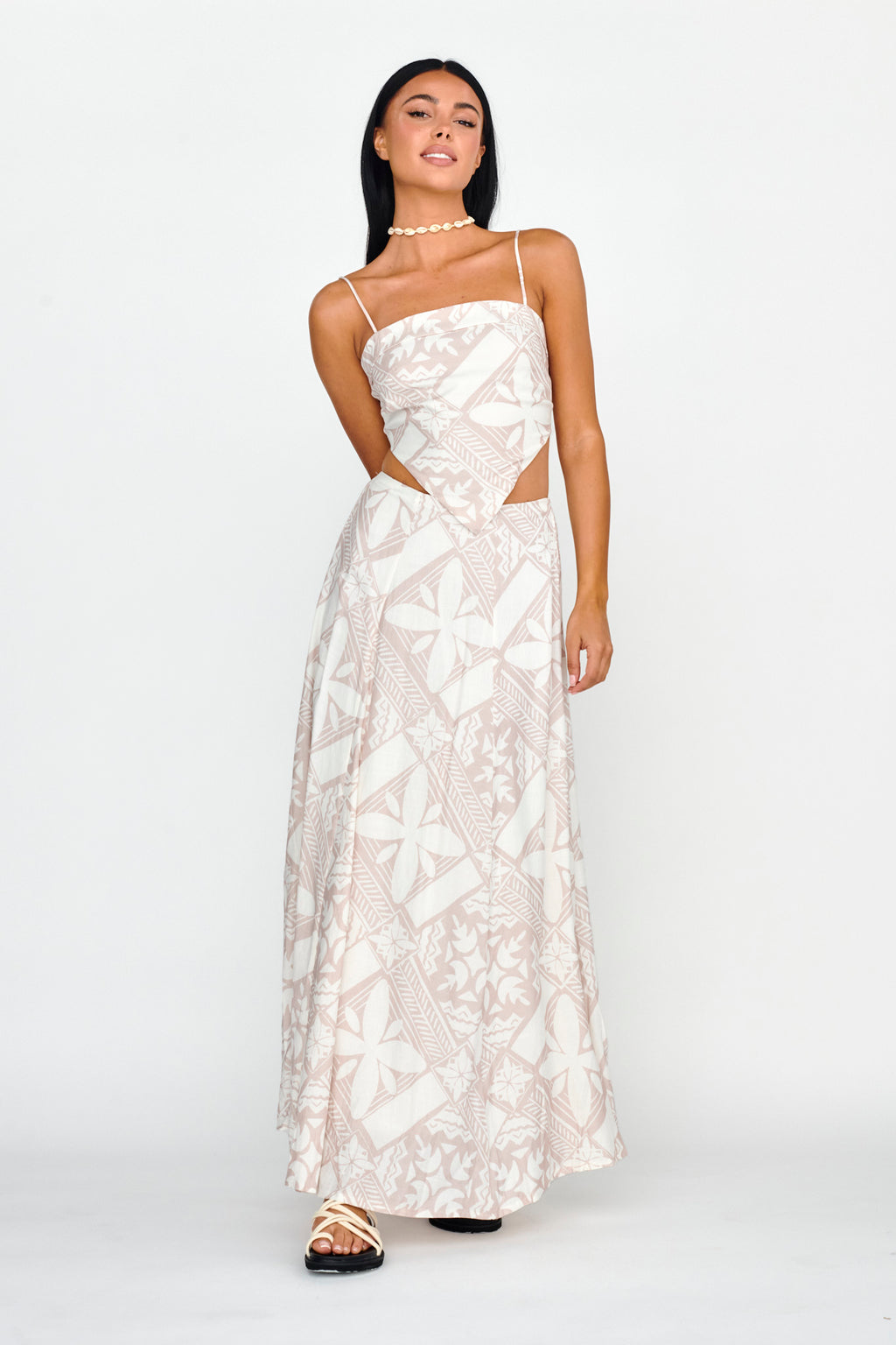 Sought After Maxi Skirt Print Latte by Selfie Leslie Australia