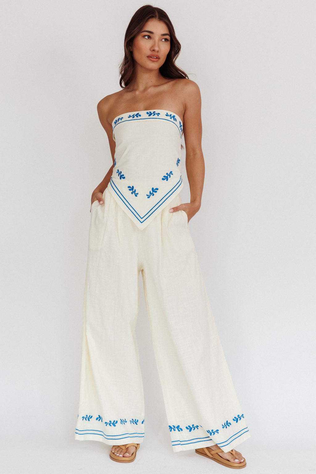 Sought After Wide-Leg Pocket Pants Oat by Selfie Leslie Australia