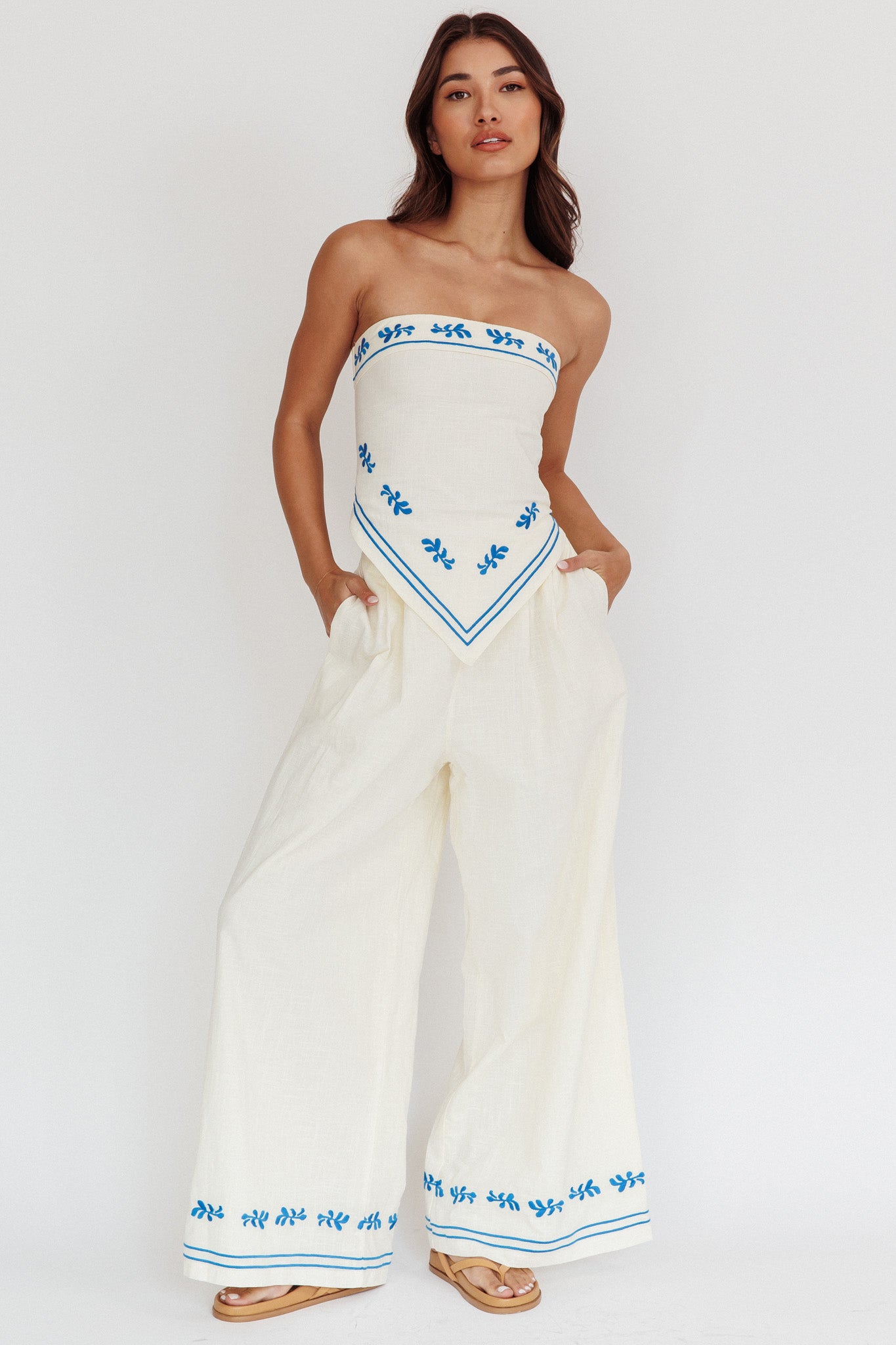Sought After Wide-Leg Pocket Pants Oat by Selfie Leslie Australia