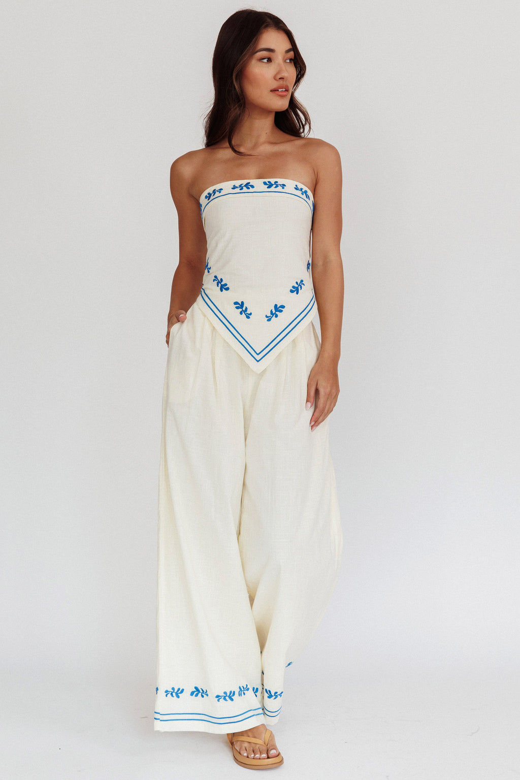 Sought After Wide-Leg Pocket Pants Oat by Selfie Leslie Australia