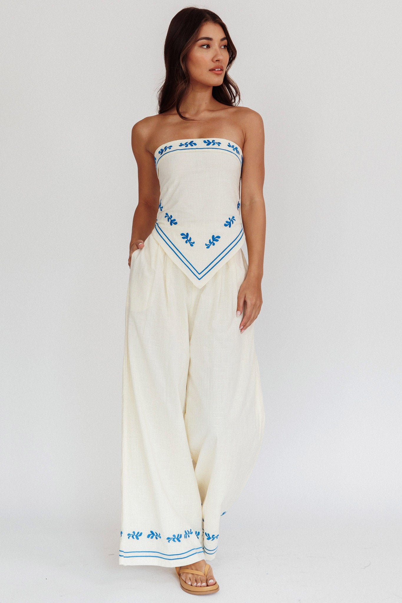 Sought After Wide-Leg Pocket Pants Oat by Selfie Leslie Australia