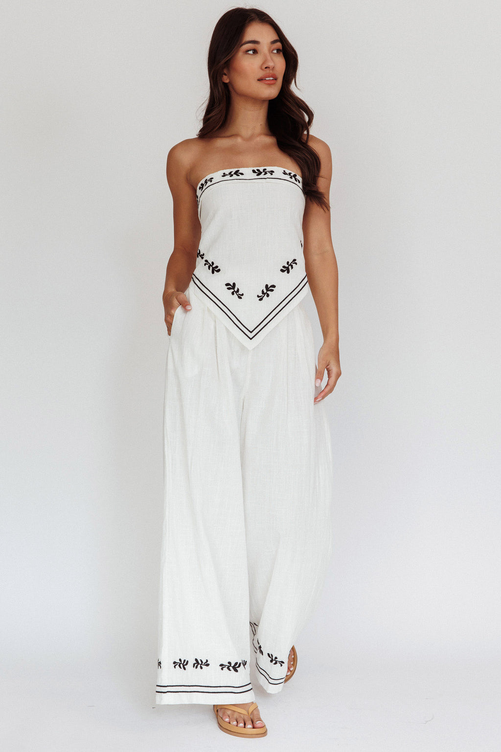 Sought After Wide-Leg Pocket Pants Off White by Selfie Leslie Australia
