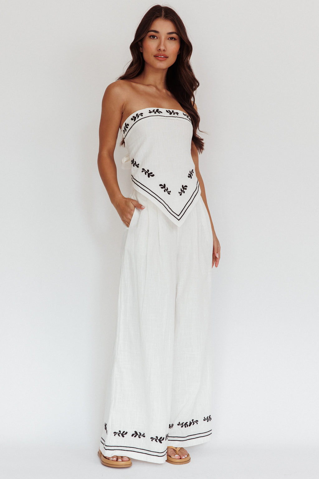 Sought After Wide-Leg Pocket Pants Off White by Selfie Leslie Australia