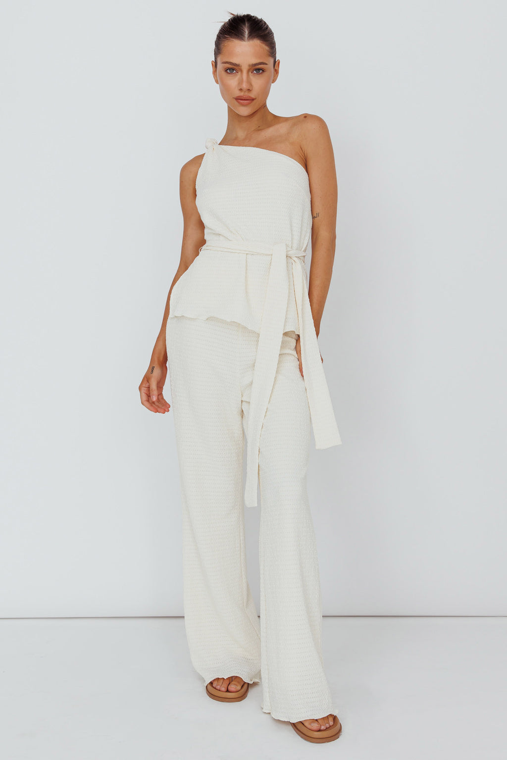 Austin City Textured Pants Cream by Selfie Leslie Australia