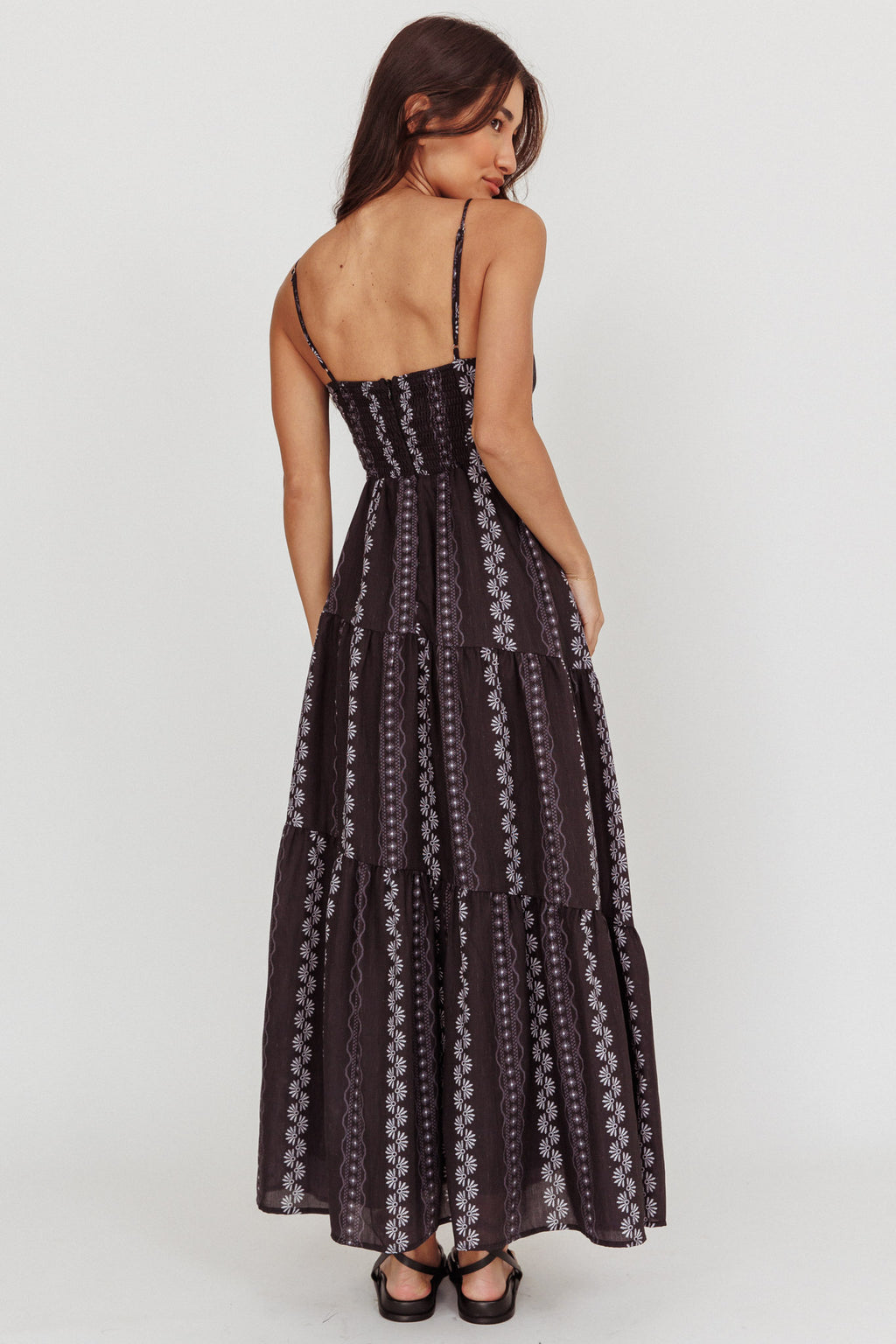 Doe Tied Bust Maxi Dress Black by Selfie Leslie Australia