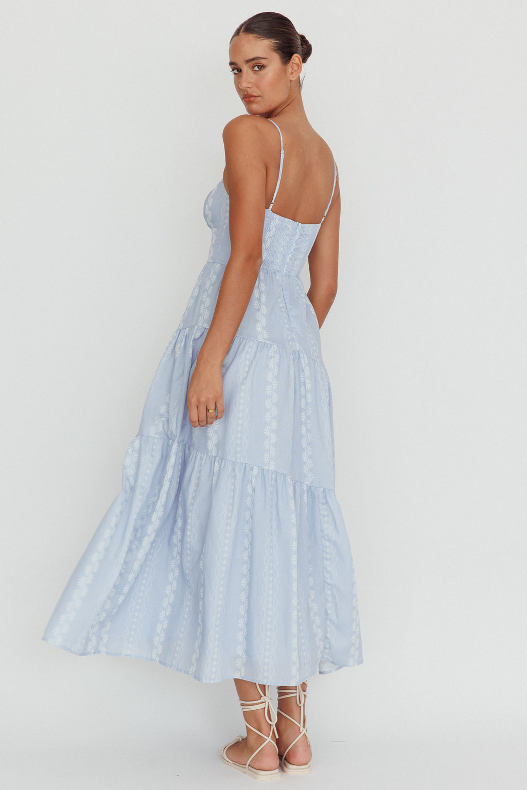 Doe Tied Bust Maxi Dress Blue by Selfie Leslie Australia