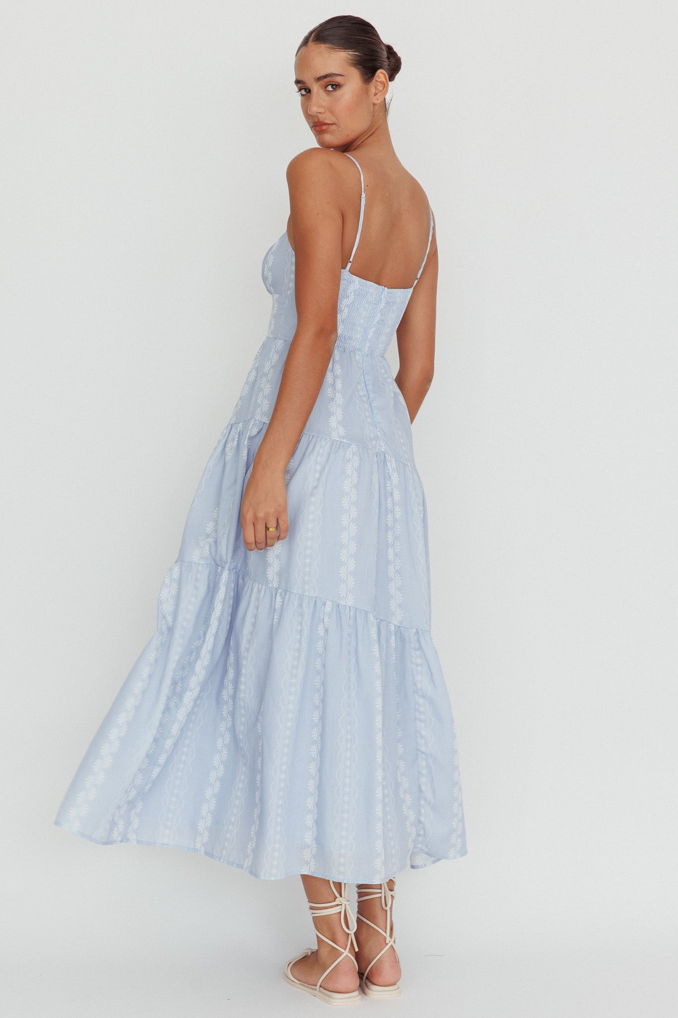 Doe Tied Bust Maxi Dress Blue by Selfie Leslie Australia
