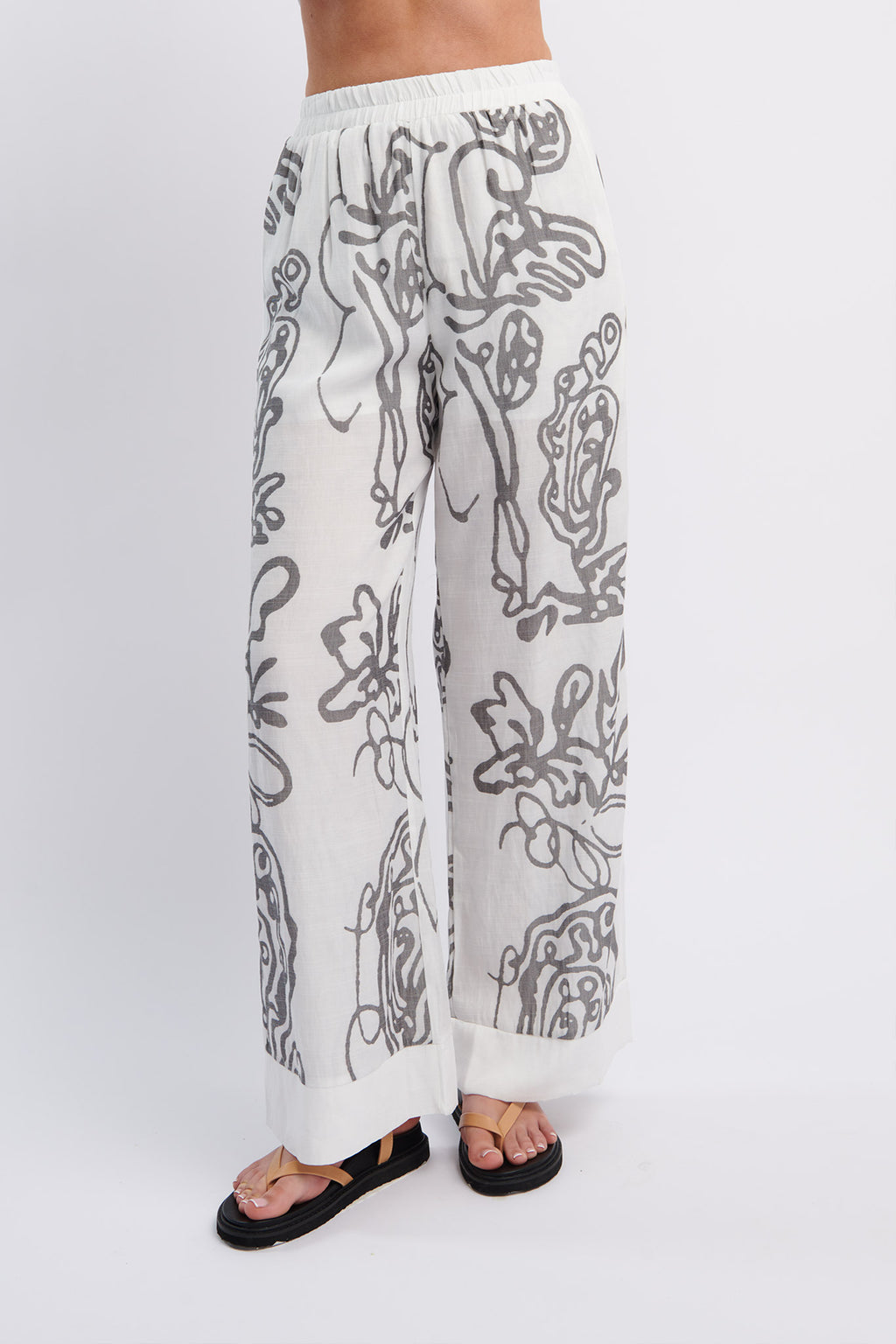 Oceania Long Pants Print White by Selfie Leslie Australia
