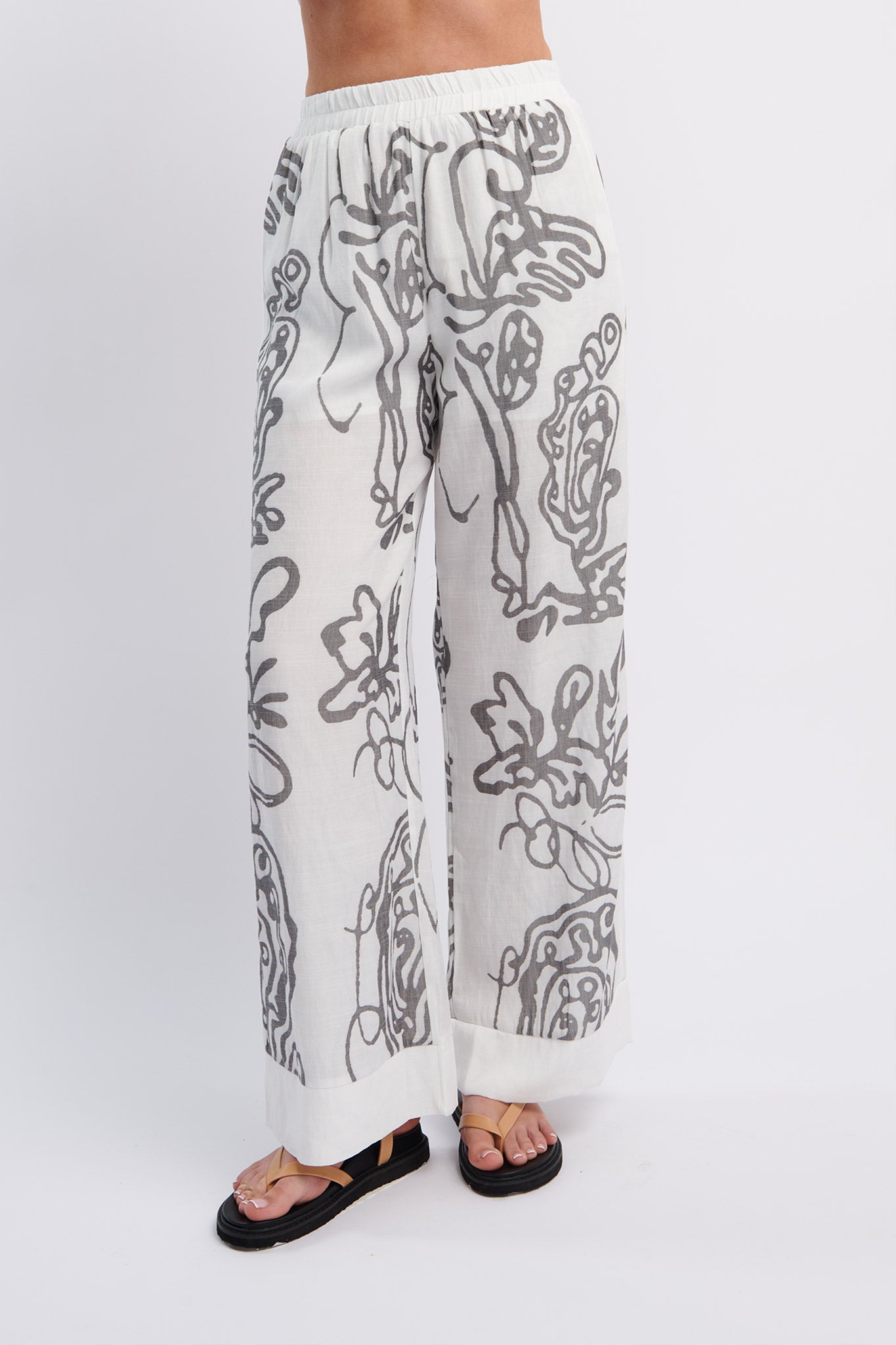 Oceania Long Pants Print White by Selfie Leslie Australia