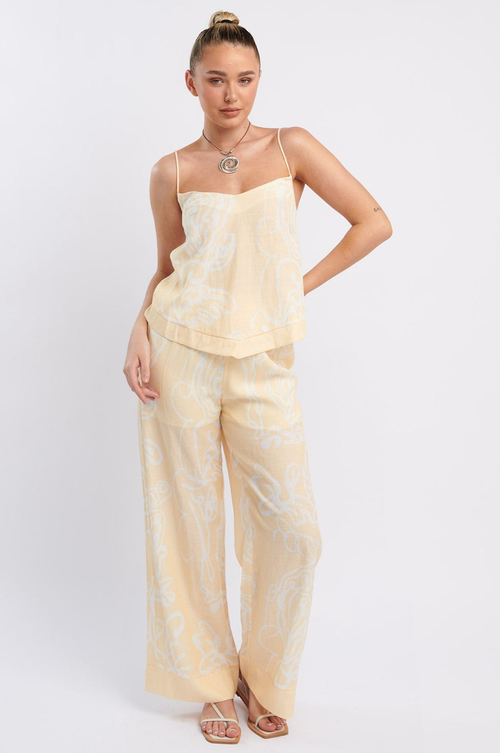 Oceania Long Pants Print Yellow by Selfie Leslie Australia