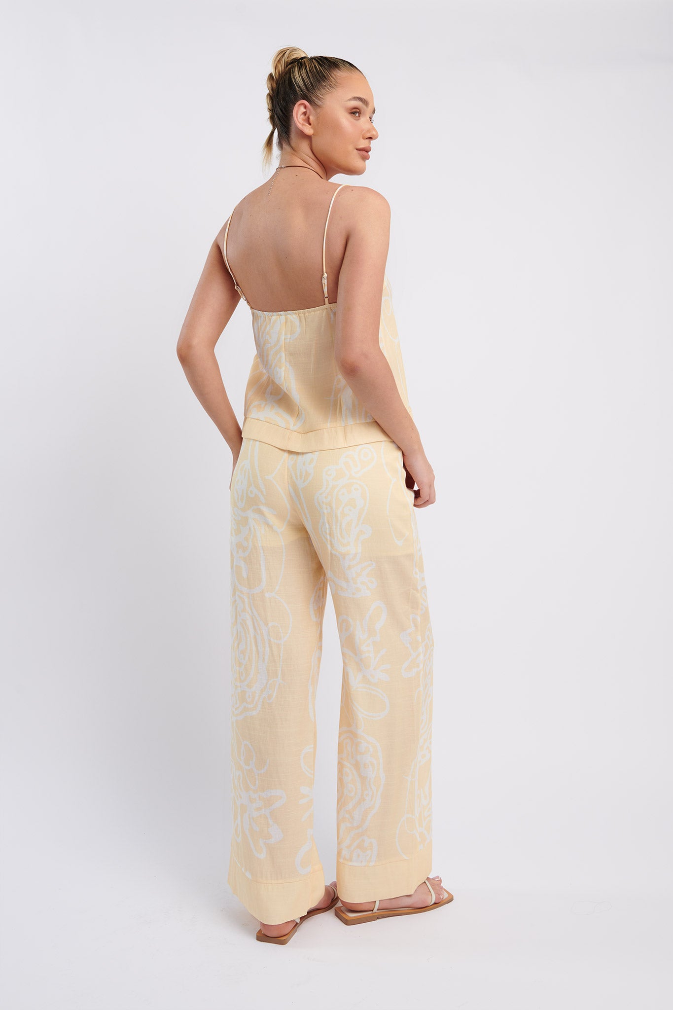Oceania Long Pants Print Yellow by Selfie Leslie Australia