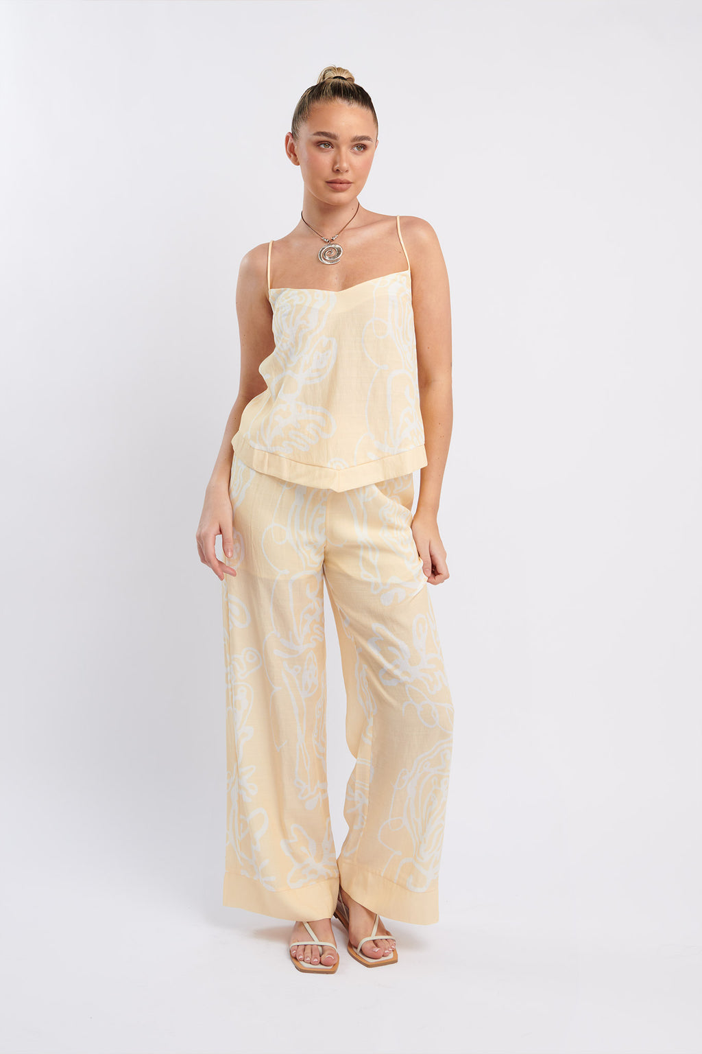 Oceania Long Pants Print Yellow by Selfie Leslie Australia