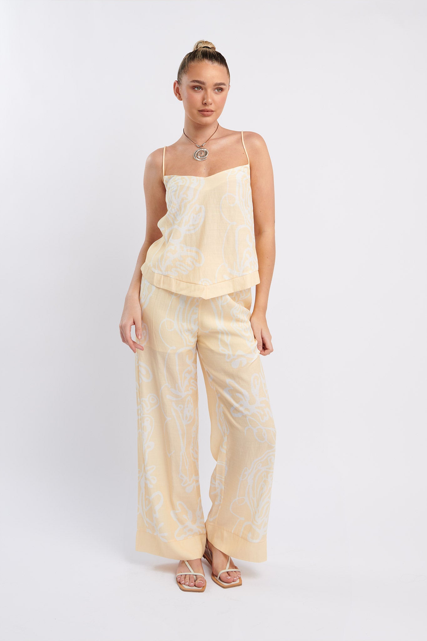 Oceania Long Pants Print Yellow by Selfie Leslie Australia
