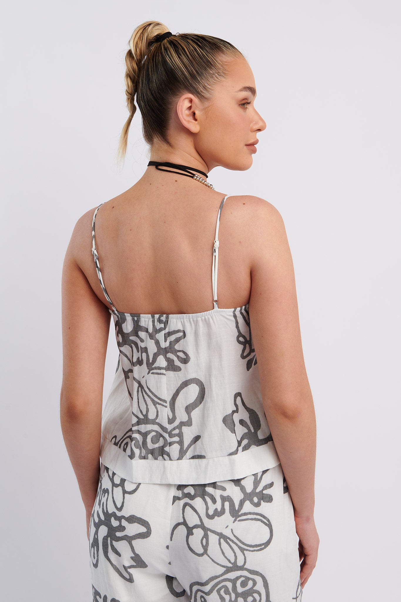 Oceania Cami Strap Top Print White by Selfie Leslie Australia