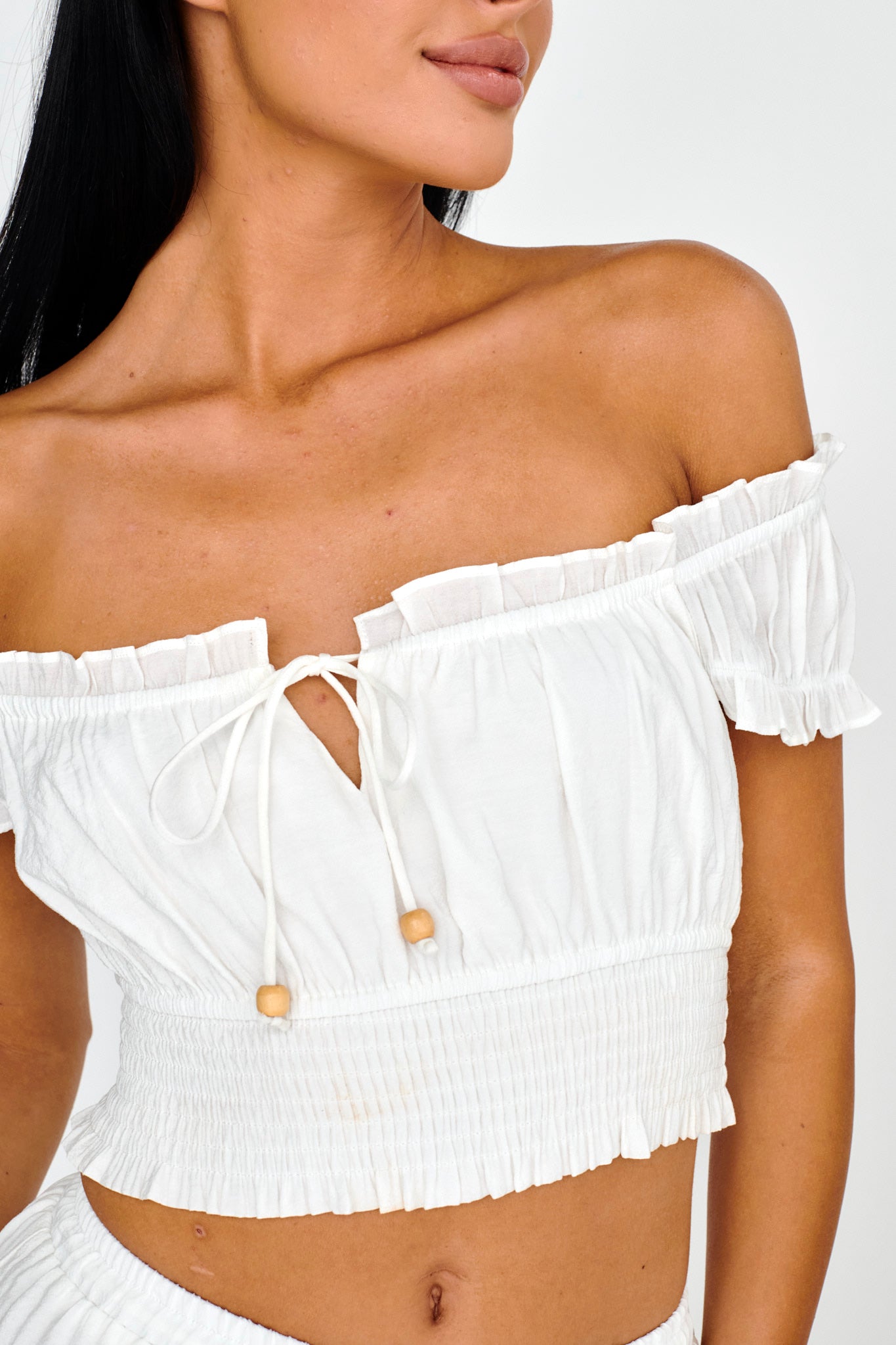 Canyon Cove Puff Sleeve Crop Top White by Selfie Leslie Australia