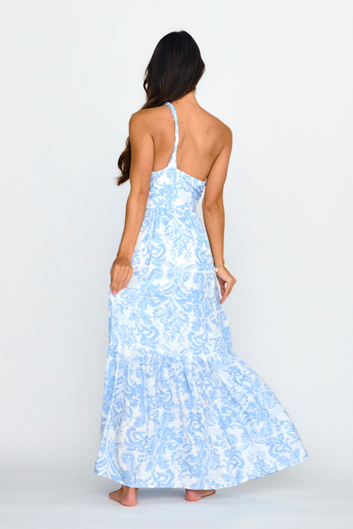 Kamali One-Shoulder Keyhole Maxi Dress Blue by Selfie Leslie Australia