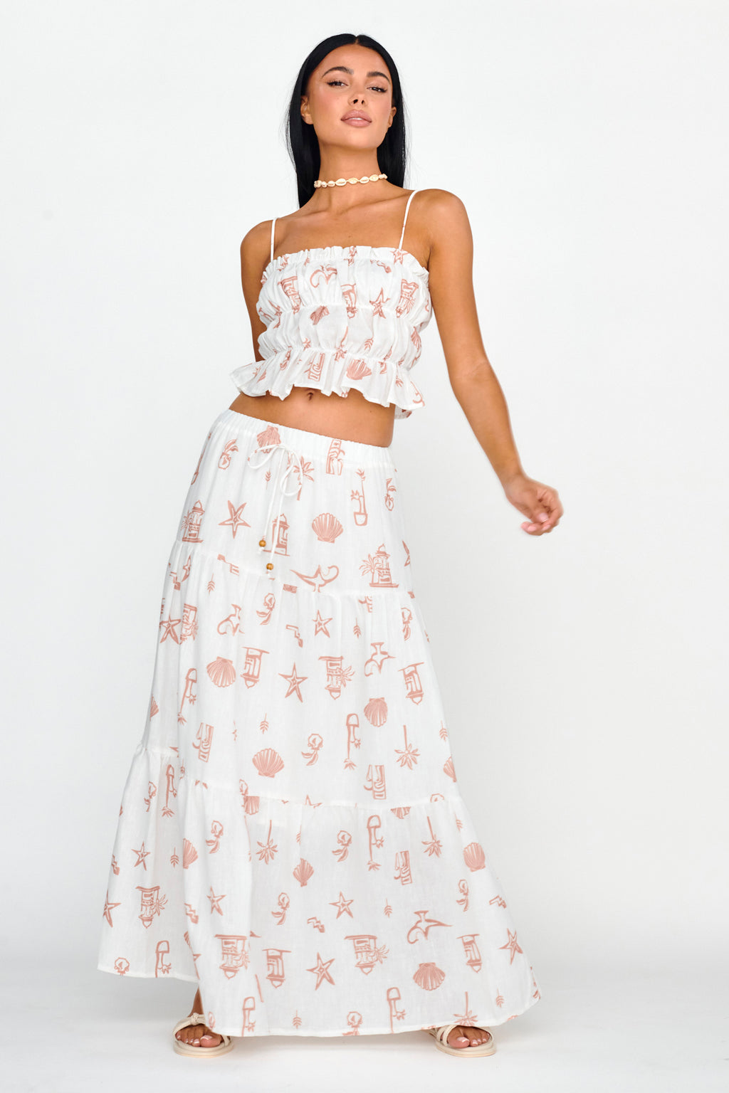 South Bay Maxi Skirt Print Mocha by Selfie Leslie Australia