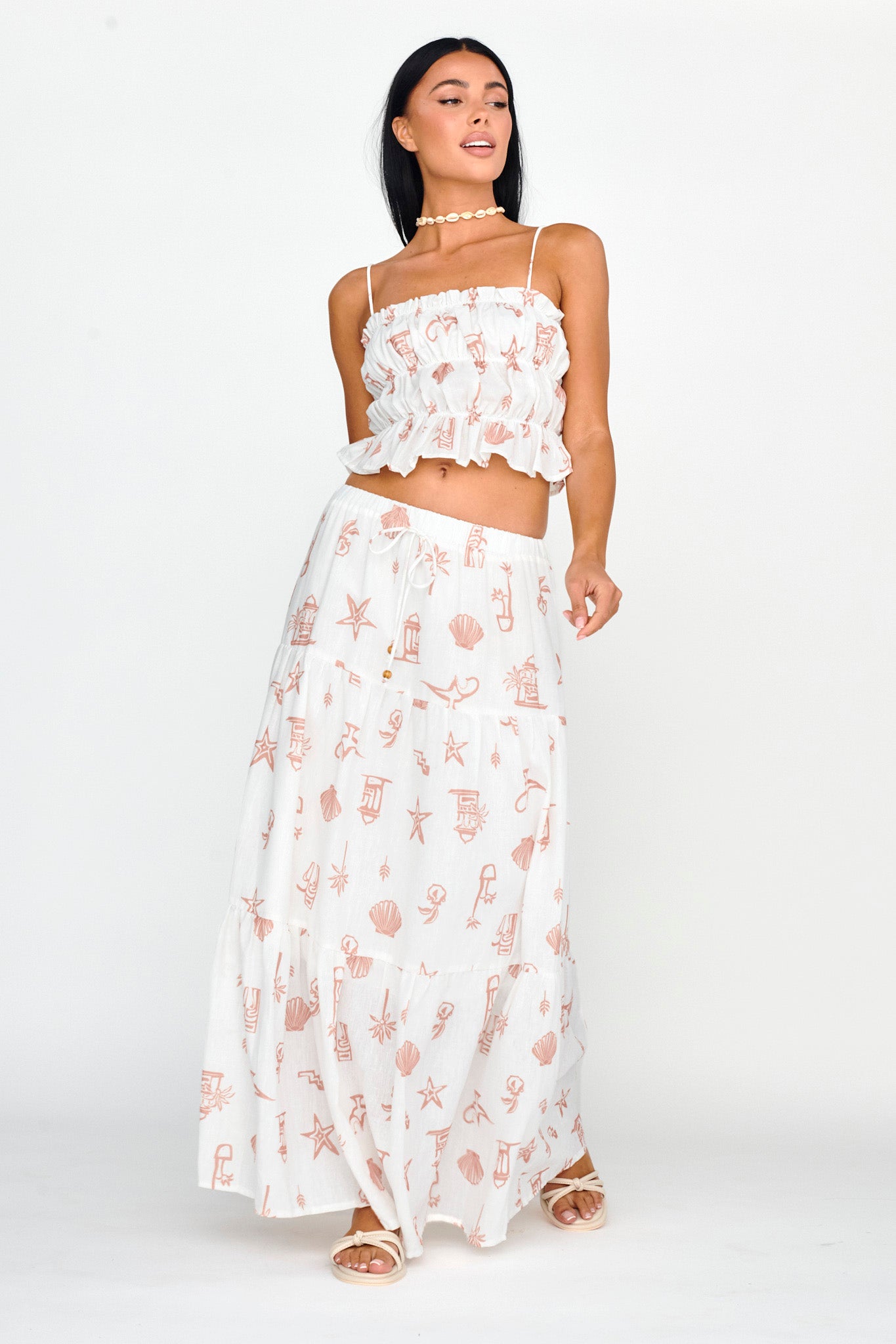 South Bay Maxi Skirt Print Mocha by Selfie Leslie Australia