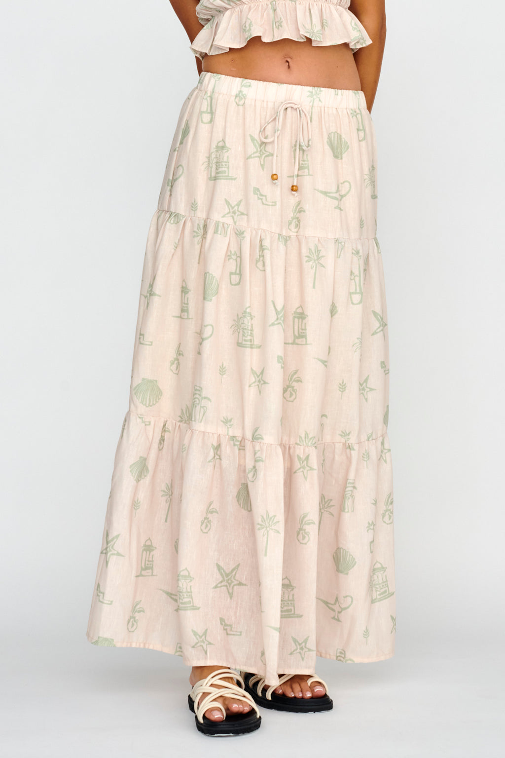 South Bay Maxi Skirt Print Sage by Selfie Leslie Australia