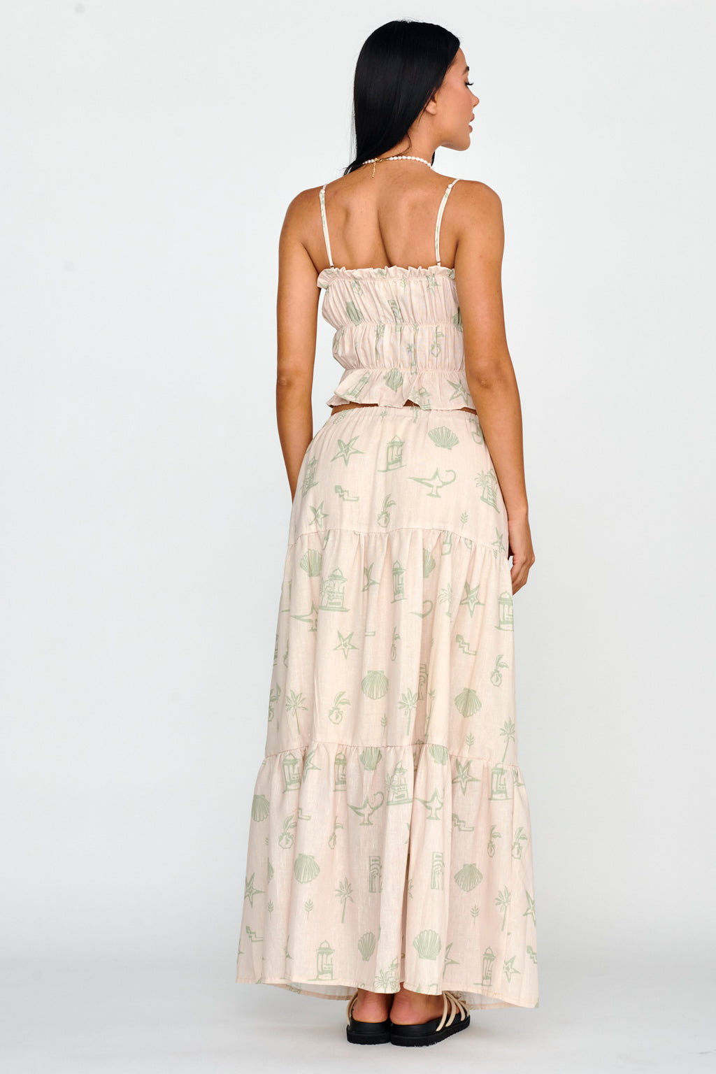 South Bay Maxi Skirt Print Sage by Selfie Leslie Australia