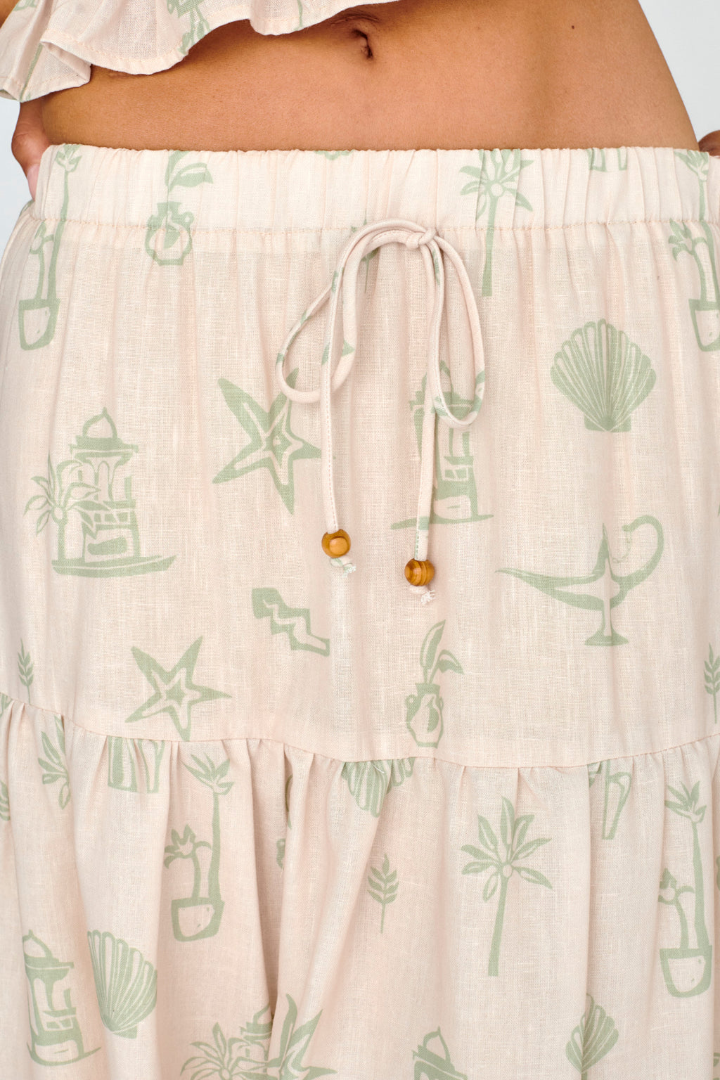 South Bay Maxi Skirt Print Sage by Selfie Leslie Australia