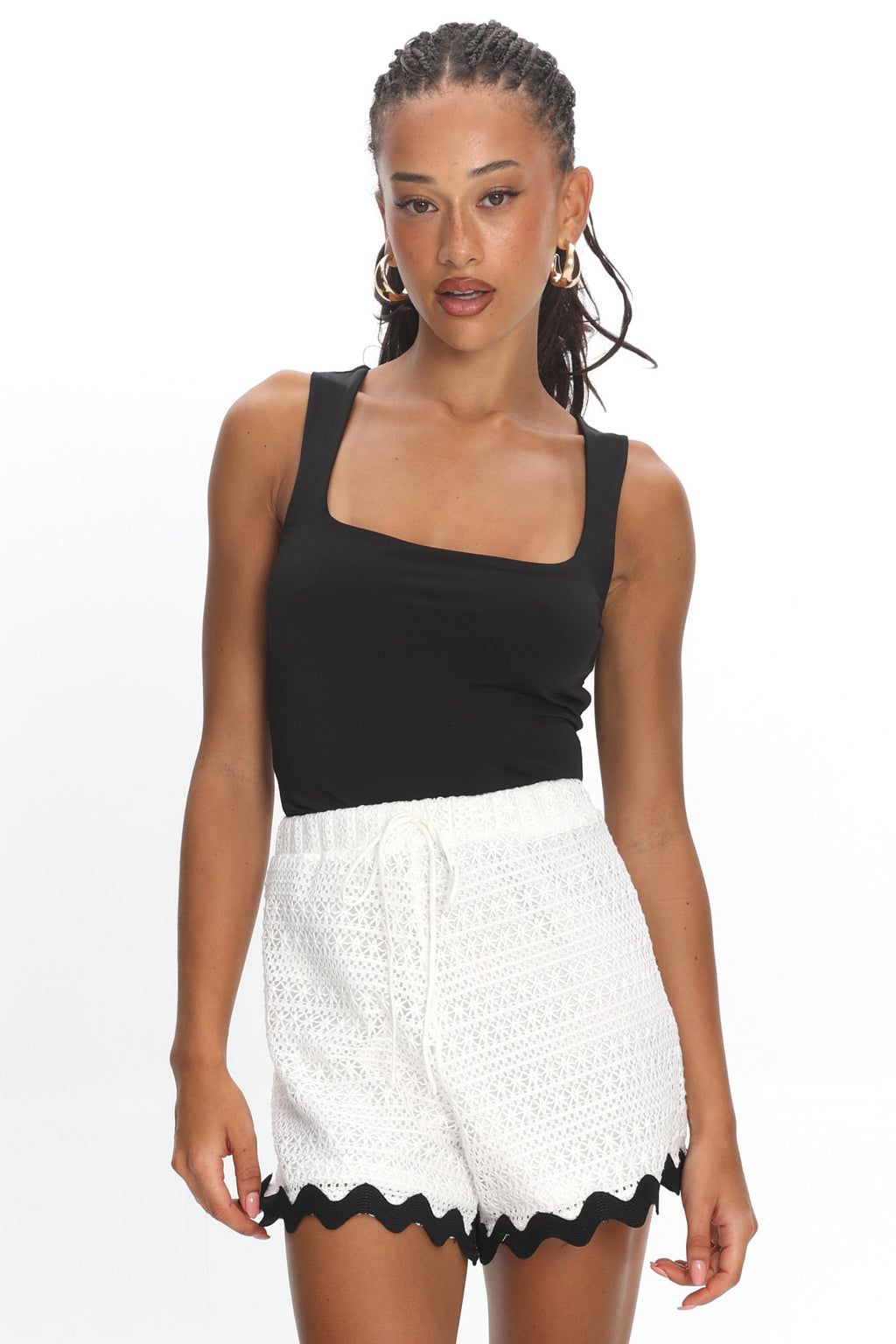 Breakaway Shorts Crochet White by Selfie Leslie Australia