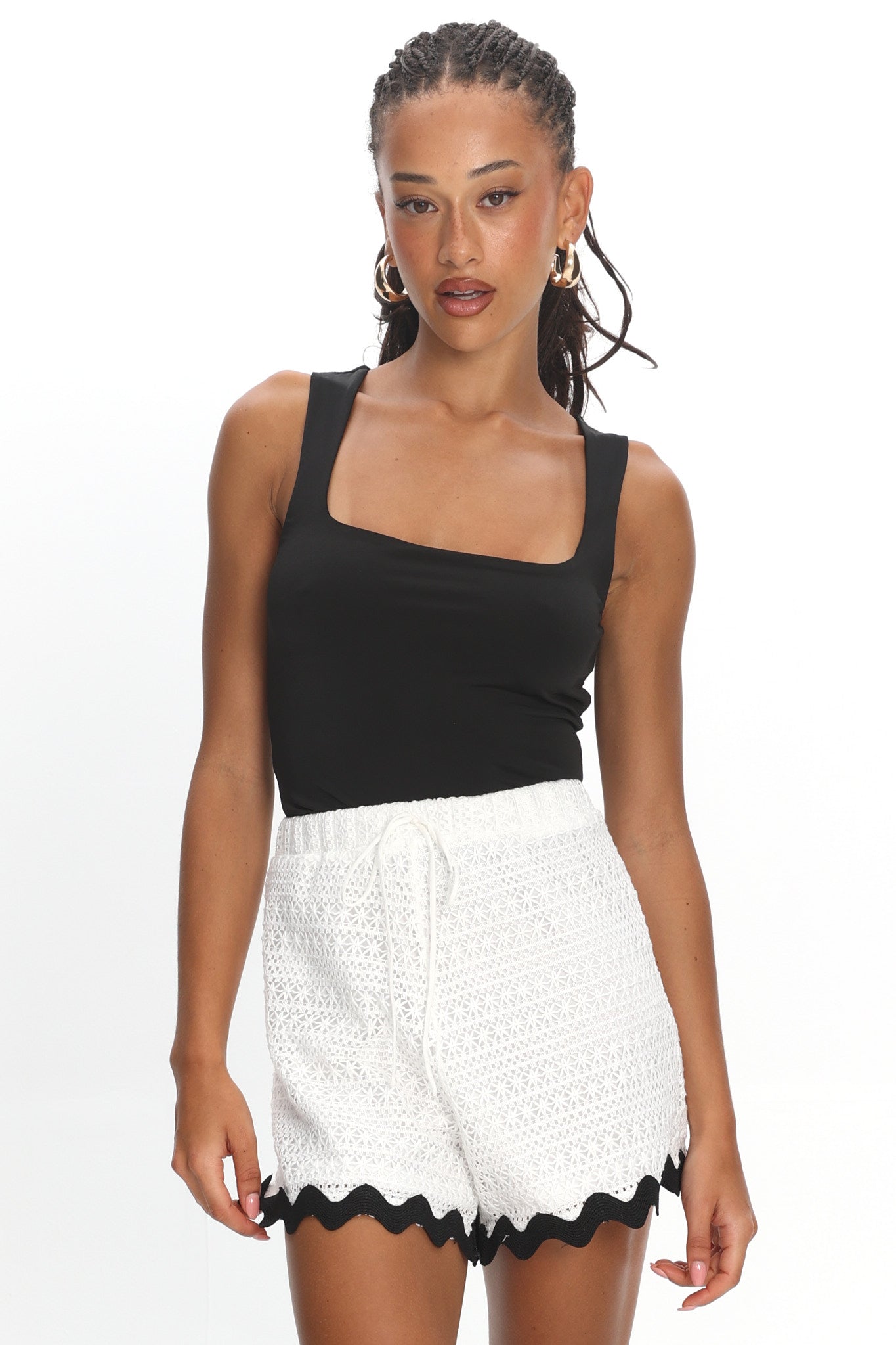 Breakaway Shorts Crochet White by Selfie Leslie Australia