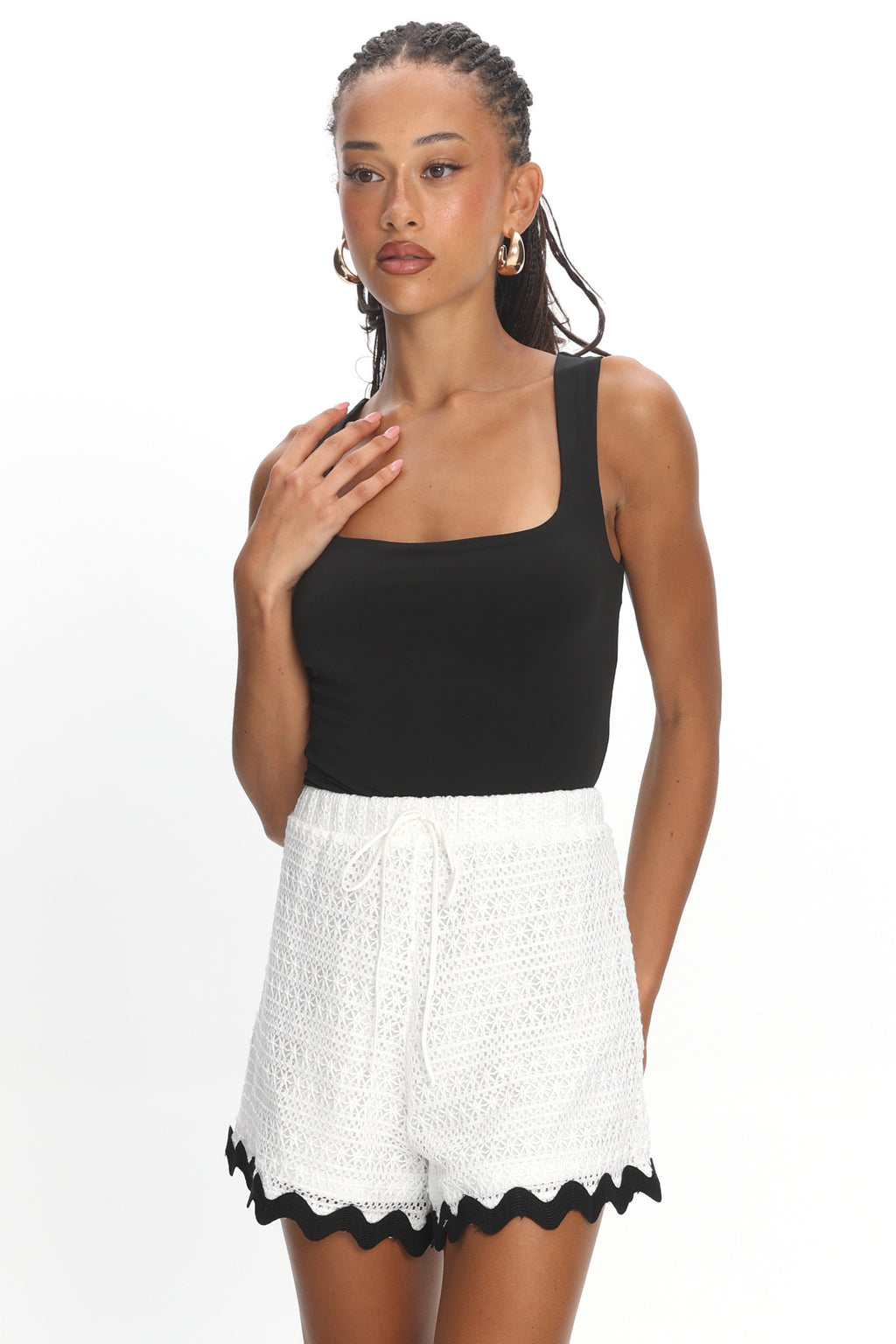 Breakaway Shorts Crochet White by Selfie Leslie Australia