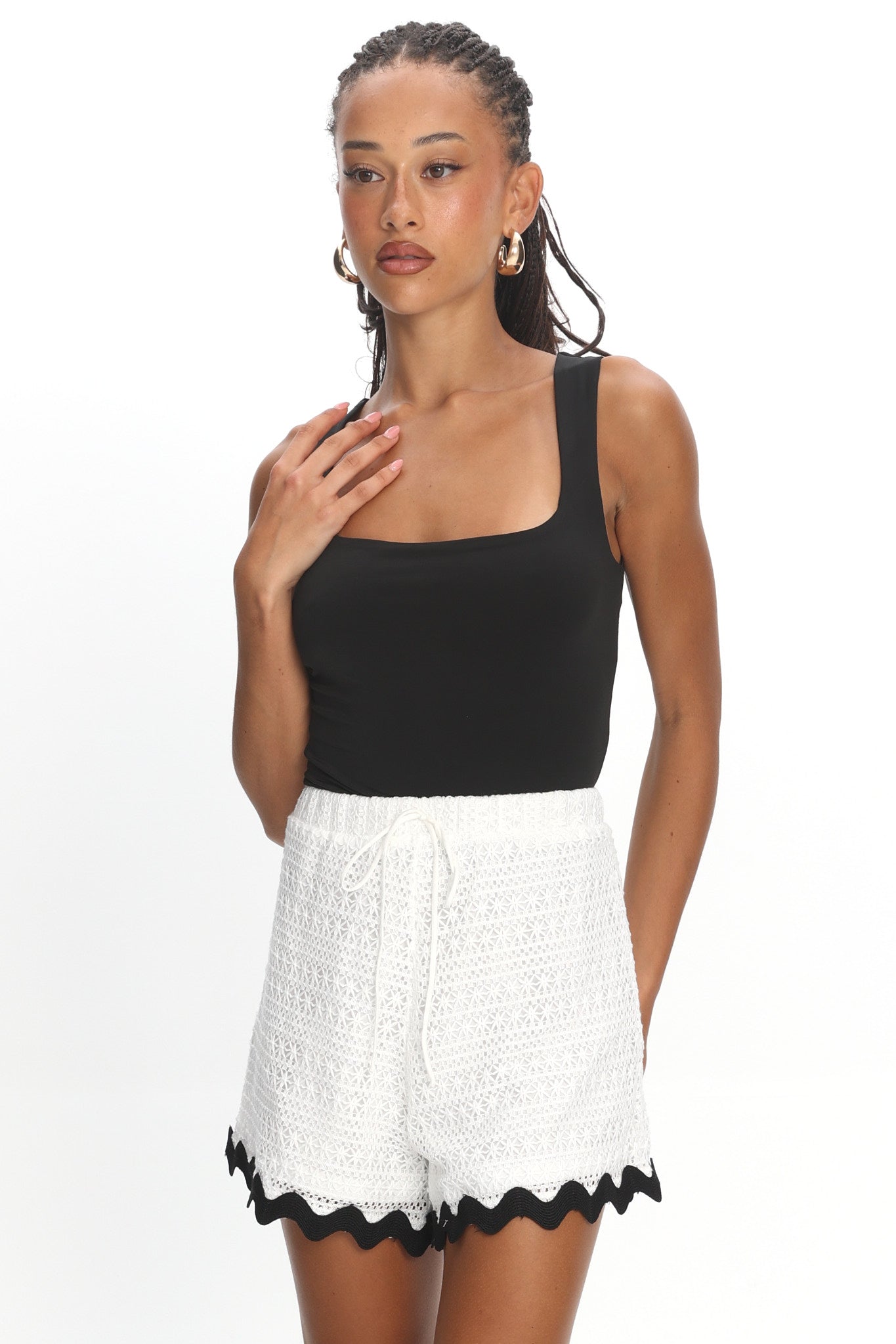 Breakaway Shorts Crochet White by Selfie Leslie Australia