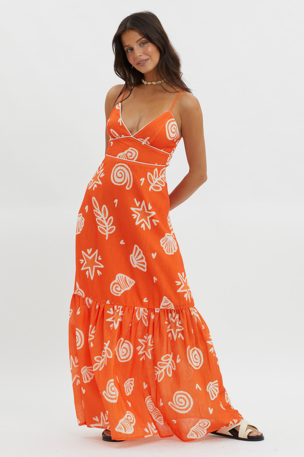 Later Days Cami Strap Maxi Dress Print Red by Selfie Leslie Australia