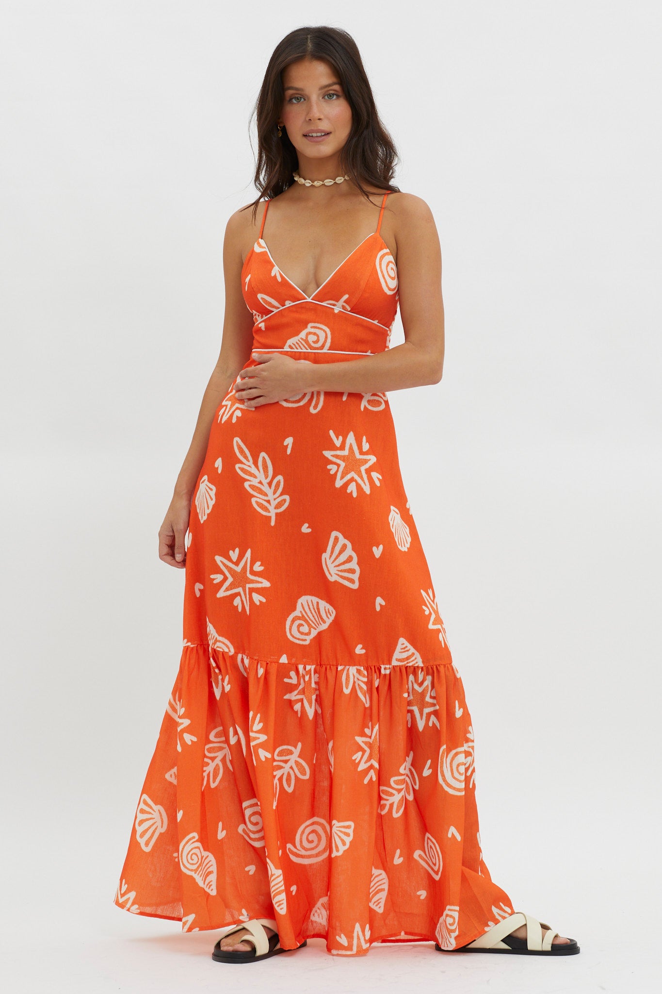 Later Days Cami Strap Maxi Dress Print Red by Selfie Leslie Australia