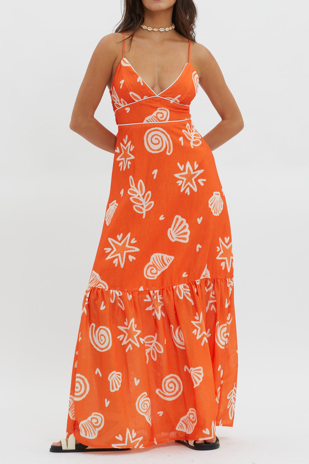 Later Days Cami Strap Maxi Dress Print Red by Selfie Leslie Australia