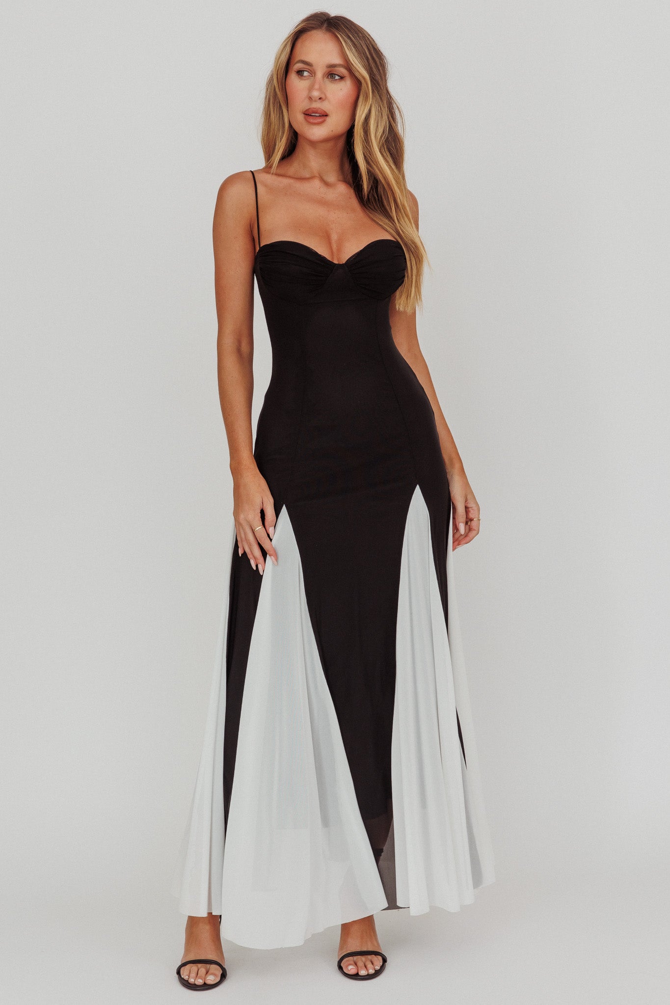 All Mine Godet Hem Maxi Dress Black by Selfie Leslie Australia