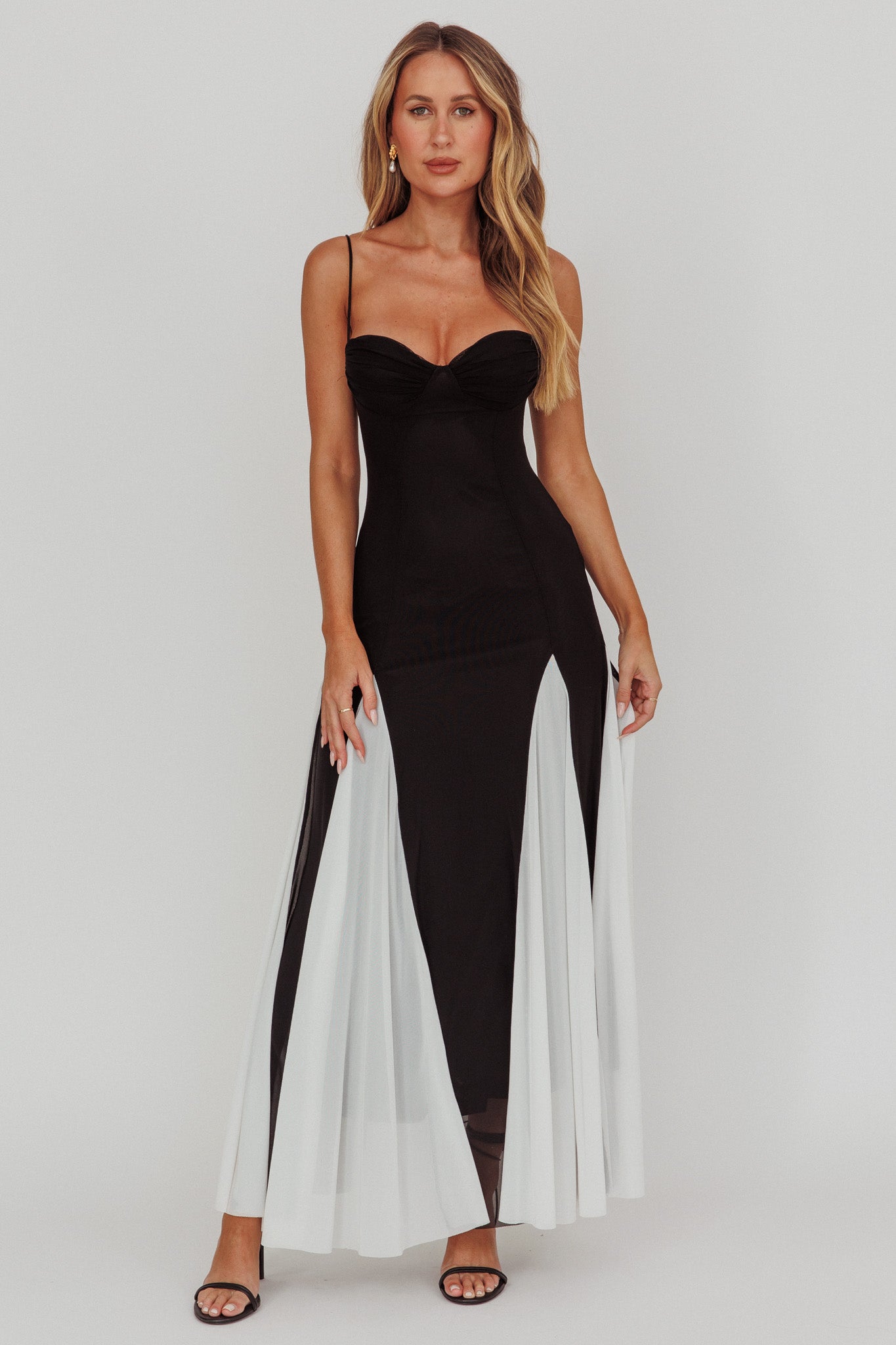 All Mine Godet Hem Maxi Dress Black by Selfie Leslie Australia