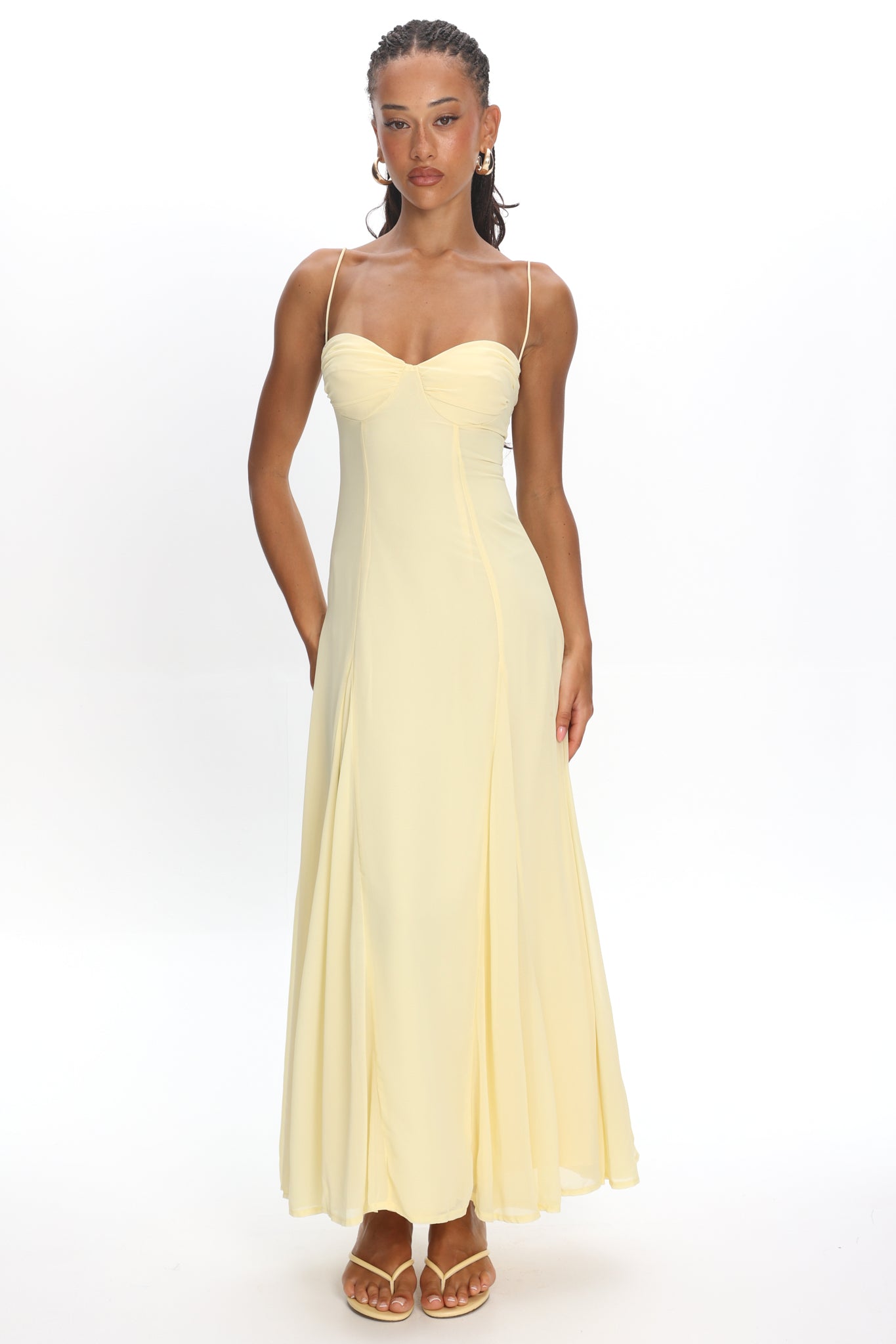 All Mine Godet Hem Maxi Dress Butter by Selfie Leslie Australia