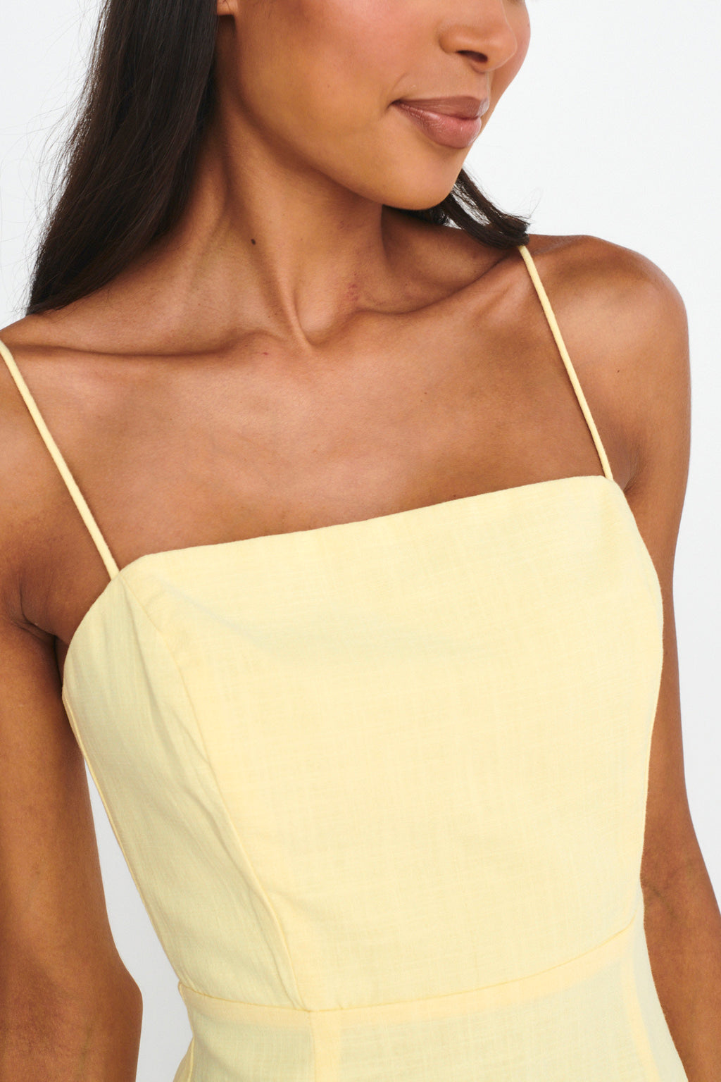 Light Hearted Square Neckline Maxi Dress Lemon by Selfie Leslie Australia