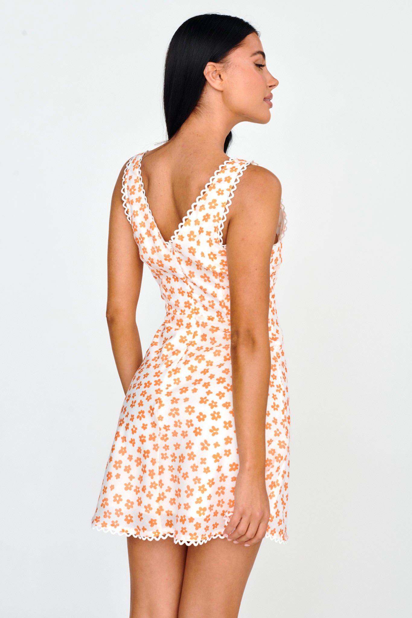 Miss Divine V-Neck Sun Dress Flower Tangerine by Selfie Leslie Australia