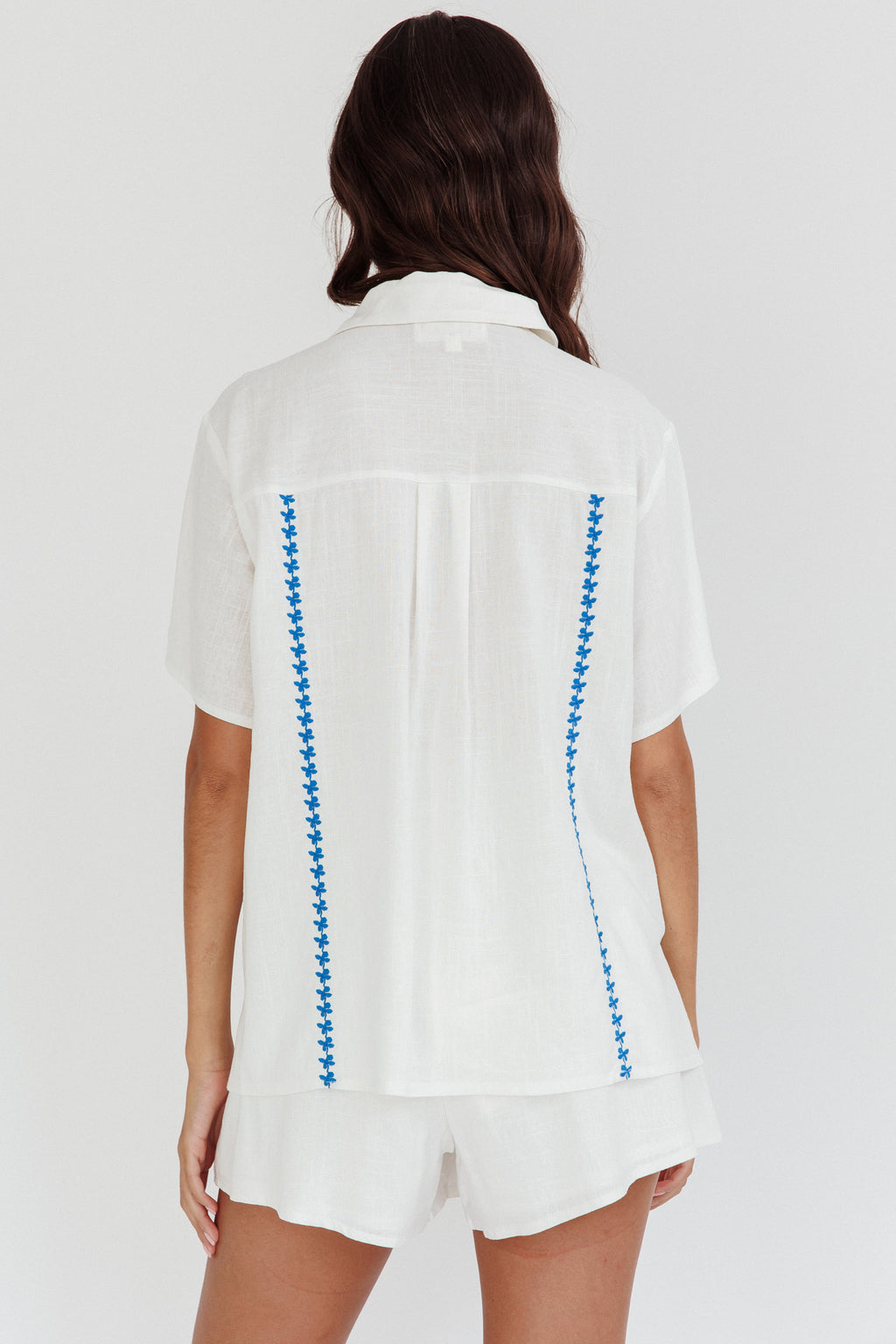 Swing Of Things Embroidered Shirt White by Selfie Leslie Australia
