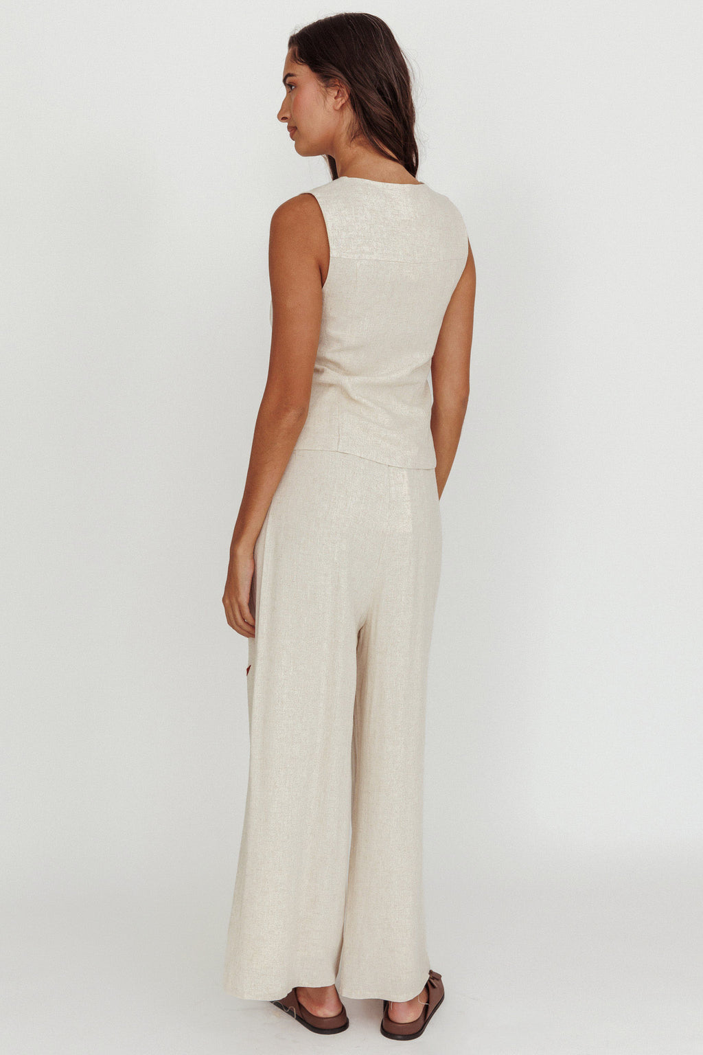 Swing Of Things Sun And Moon Wide Leg Pants Oat by Selfie Leslie Australia