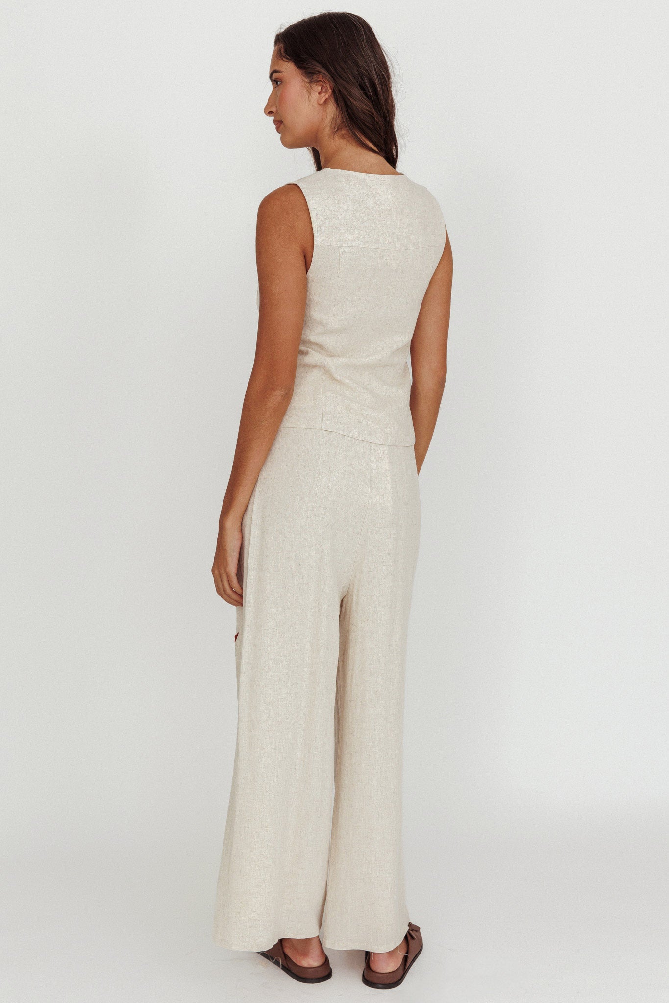 Swing Of Things Sun And Moon Wide Leg Pants Oat by Selfie Leslie Australia