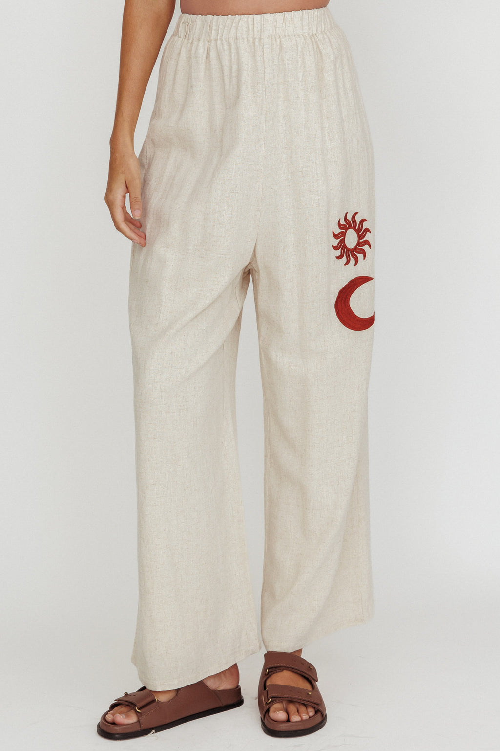 Swing Of Things Sun And Moon Wide Leg Pants Oat by Selfie Leslie Australia