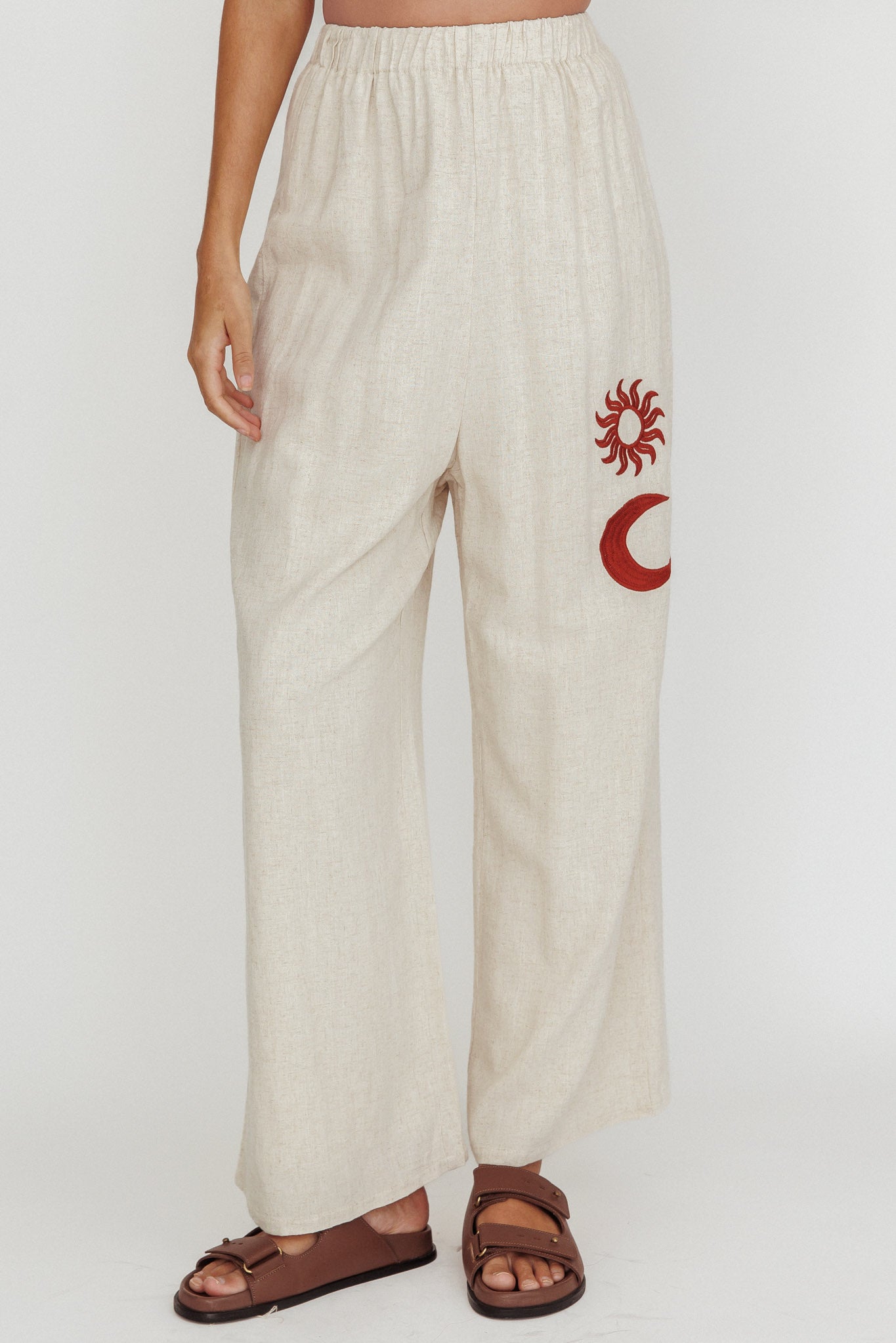 Swing Of Things Sun And Moon Wide Leg Pants Oat by Selfie Leslie Australia