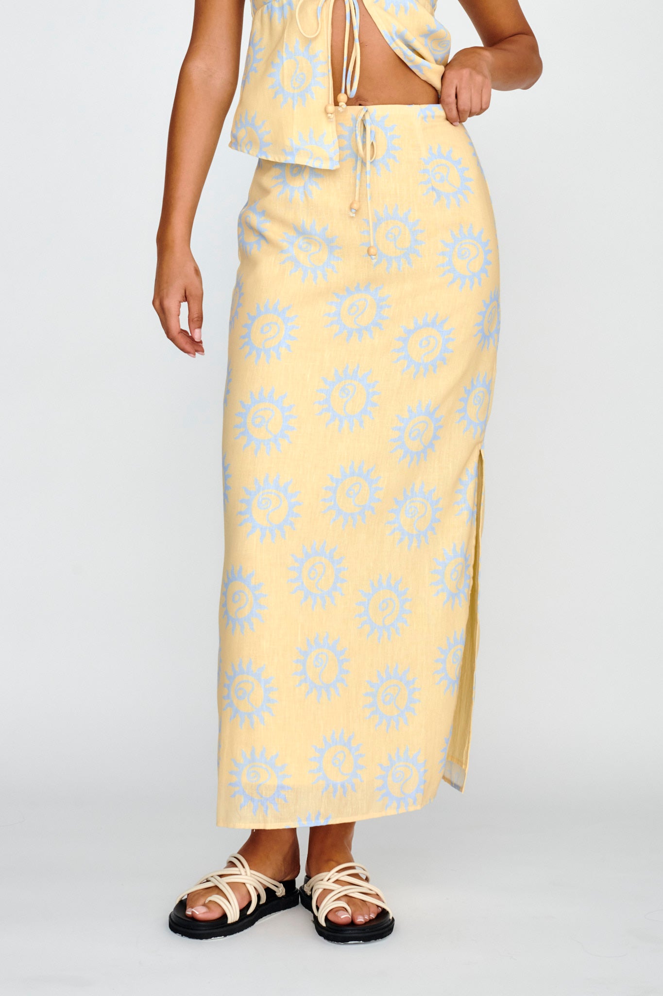 Sun Days Midi Skirt Sun Lemon by Selfie Leslie Australia