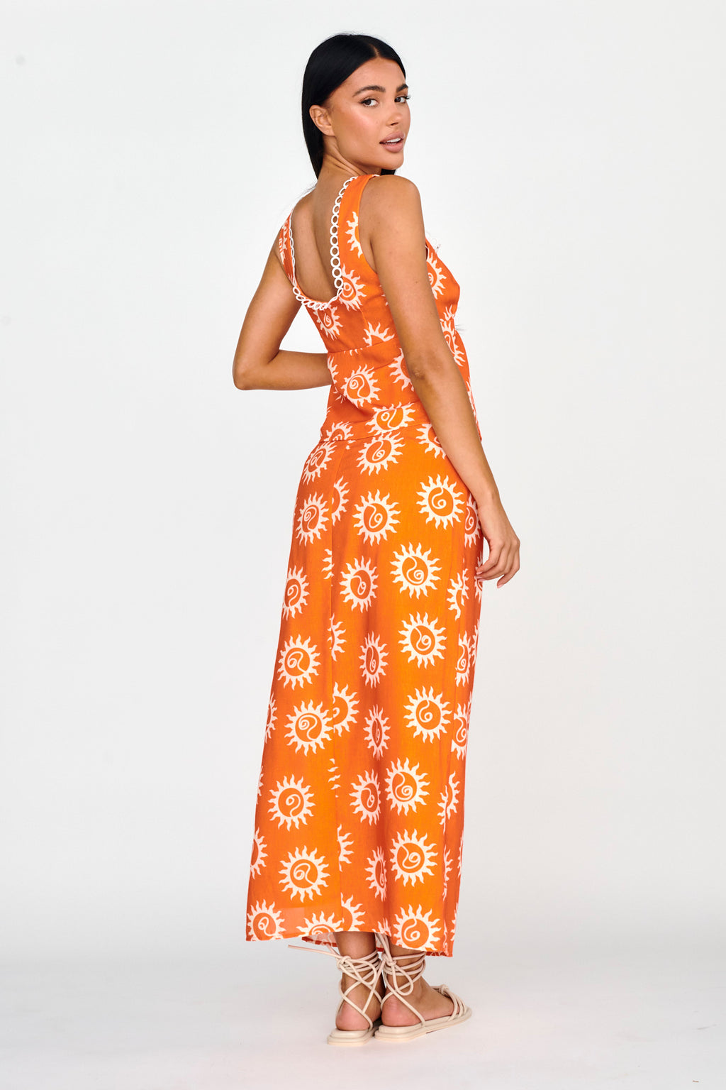 Sun Days Midi Skirt Sun Orange by Selfie Leslie Australia