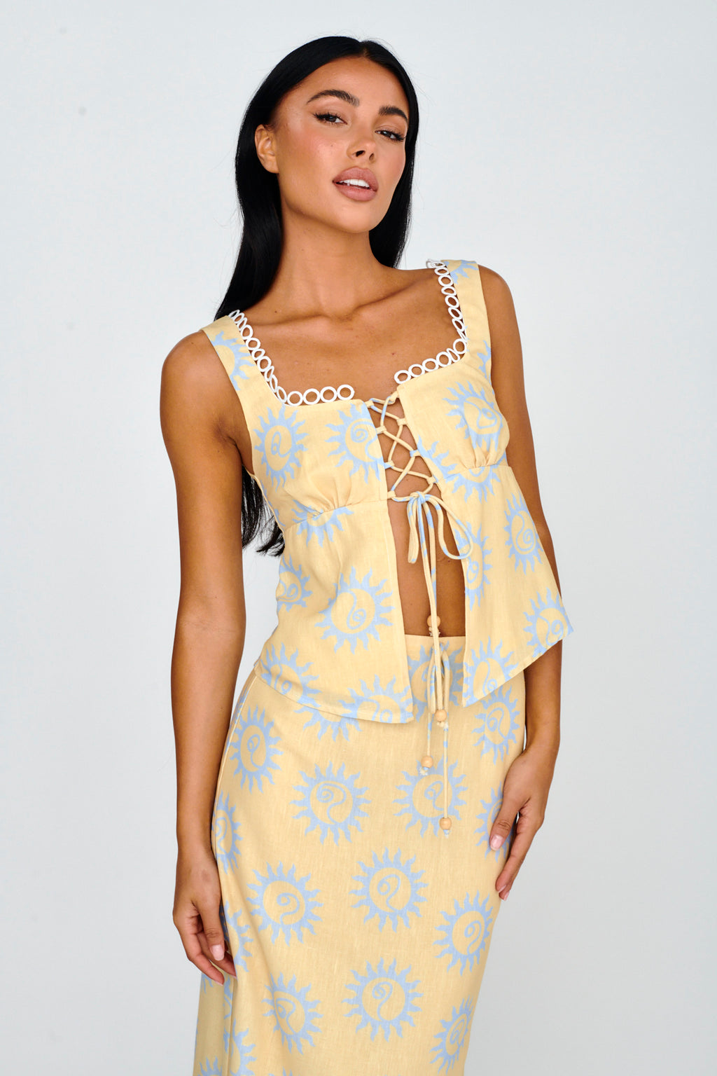 Sun Days Laced Bust Top Sun Lemon by Selfie Leslie Australia
