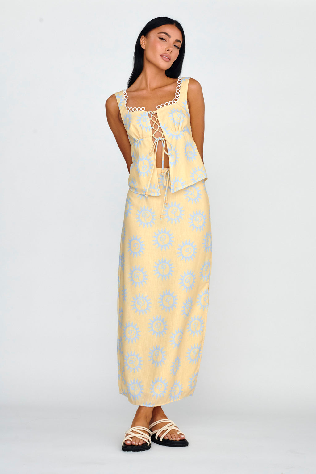 Sun Days Laced Bust Top Sun Lemon by Selfie Leslie Australia