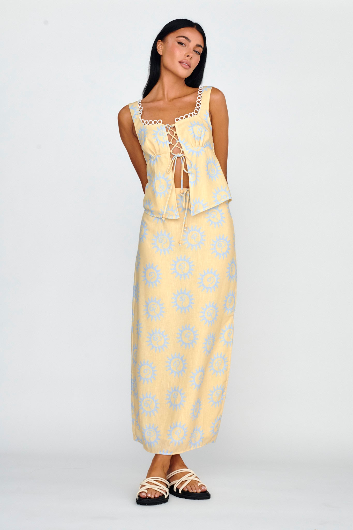 Sun Days Laced Bust Top Sun Lemon by Selfie Leslie Australia