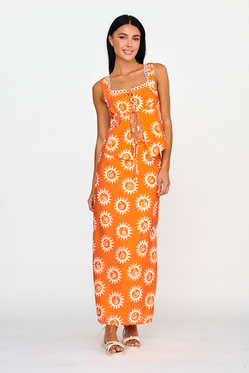 Sun Days Laced Bust Top Sun Orange by Selfie Leslie Australia
