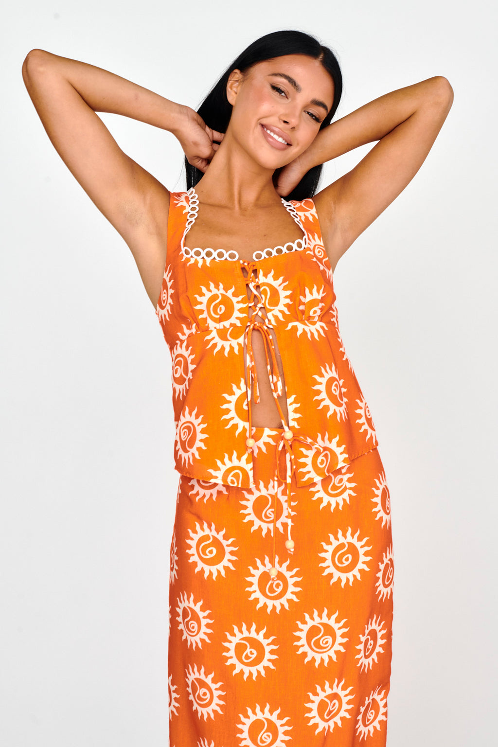 Sun Days Laced Bust Top Sun Orange by Selfie Leslie Australia